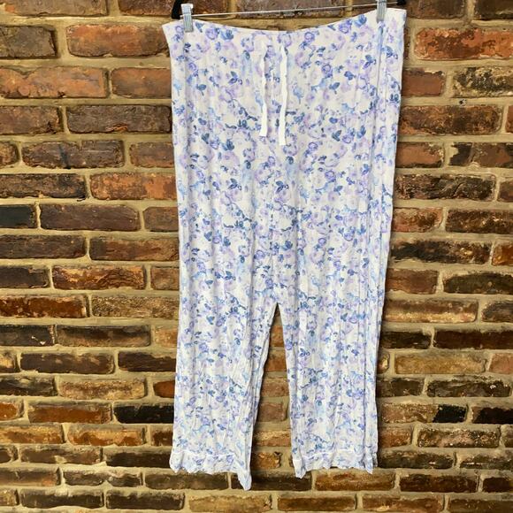 Victoria's Secret Blue Floral Stretch Modal Sleepwear Pajama Set Women's Size XL - Picture 2 of 10